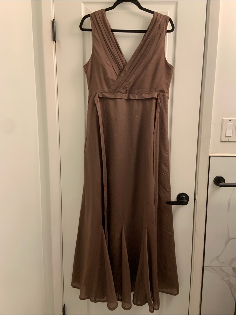Mexx Taupe Wrap-Style V-Neck Maxi Dress